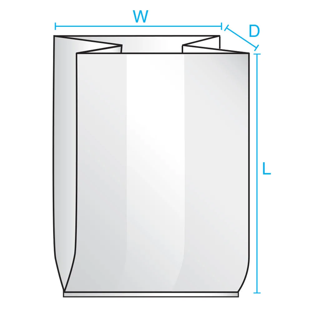 12" x 12" x 24" x 1.5 mil Clear Eco-Manufactured Plastic Side-Gusseted Bags (Case of 500)