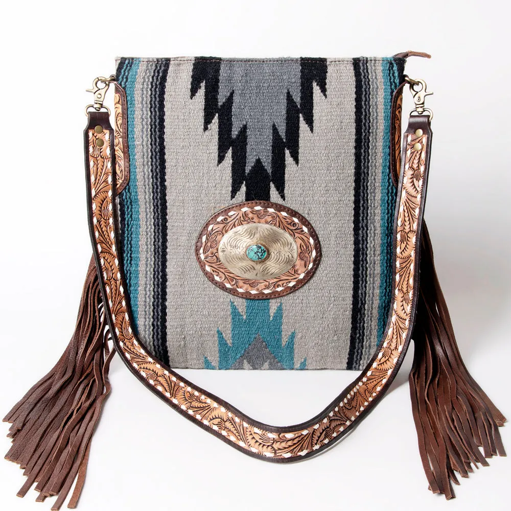 American Darling ADBGA283A Messenger Hand Tooled Saddle Blanket Genuine Leather women bag western handbag purse