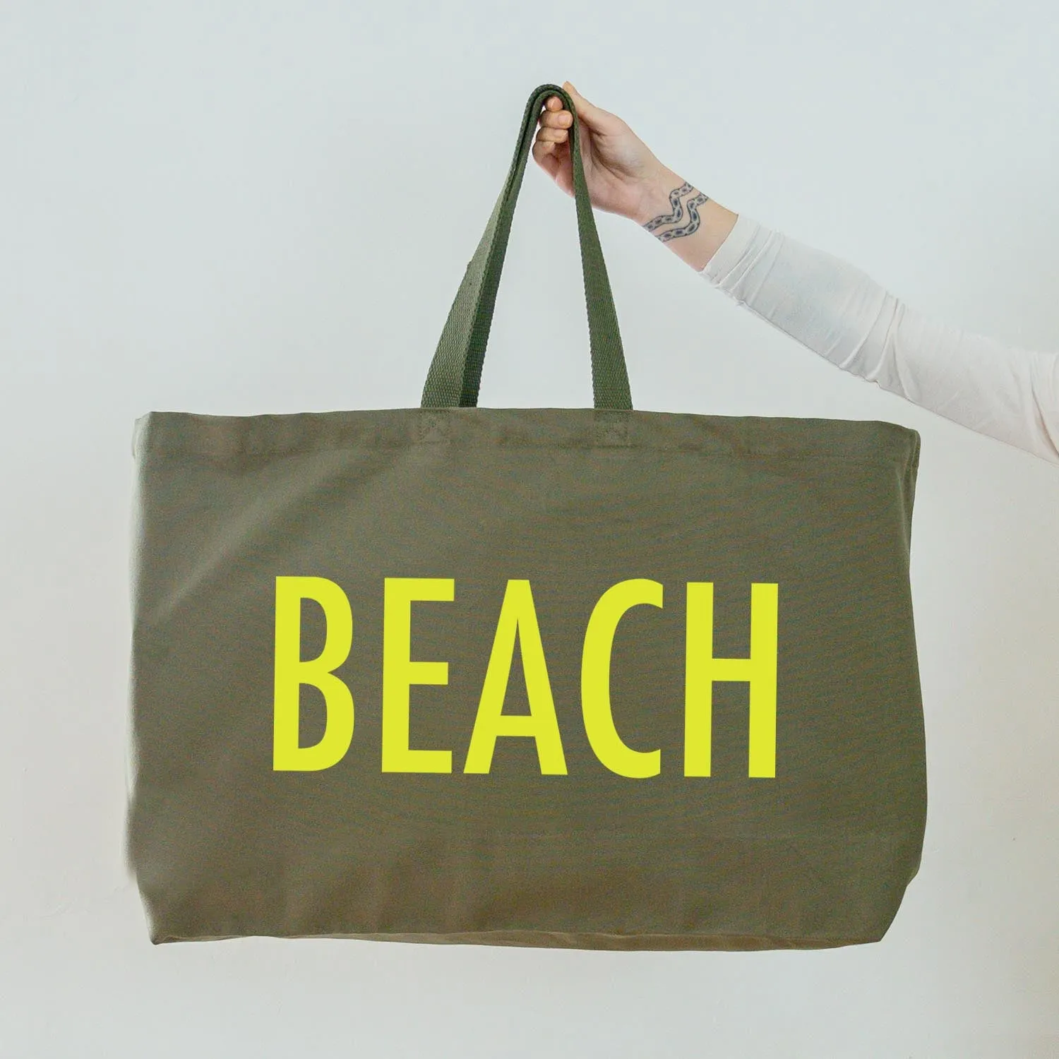Beach - Oversized Tote Bag - Olive