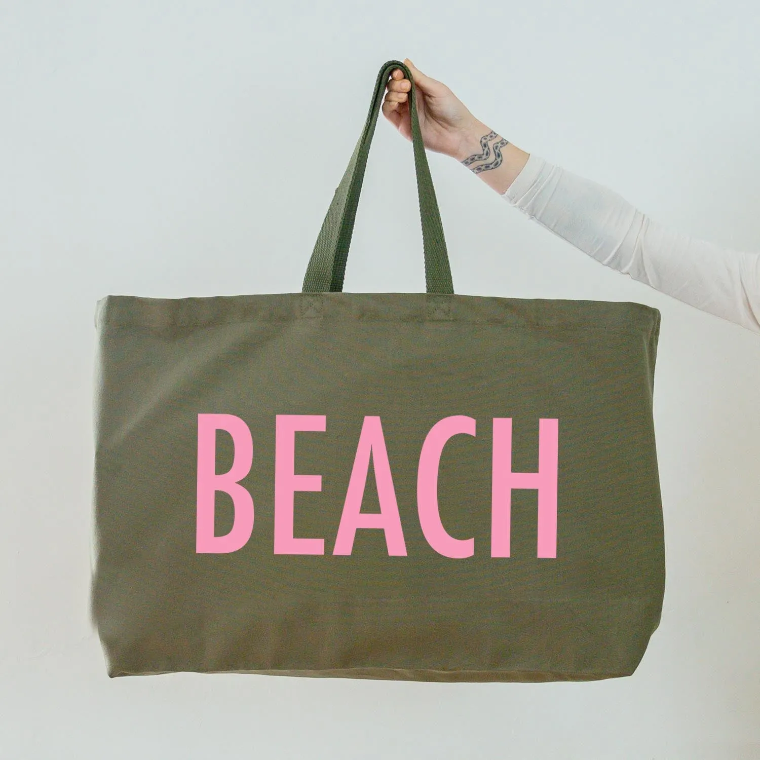 Beach - Oversized Tote Bag - Olive