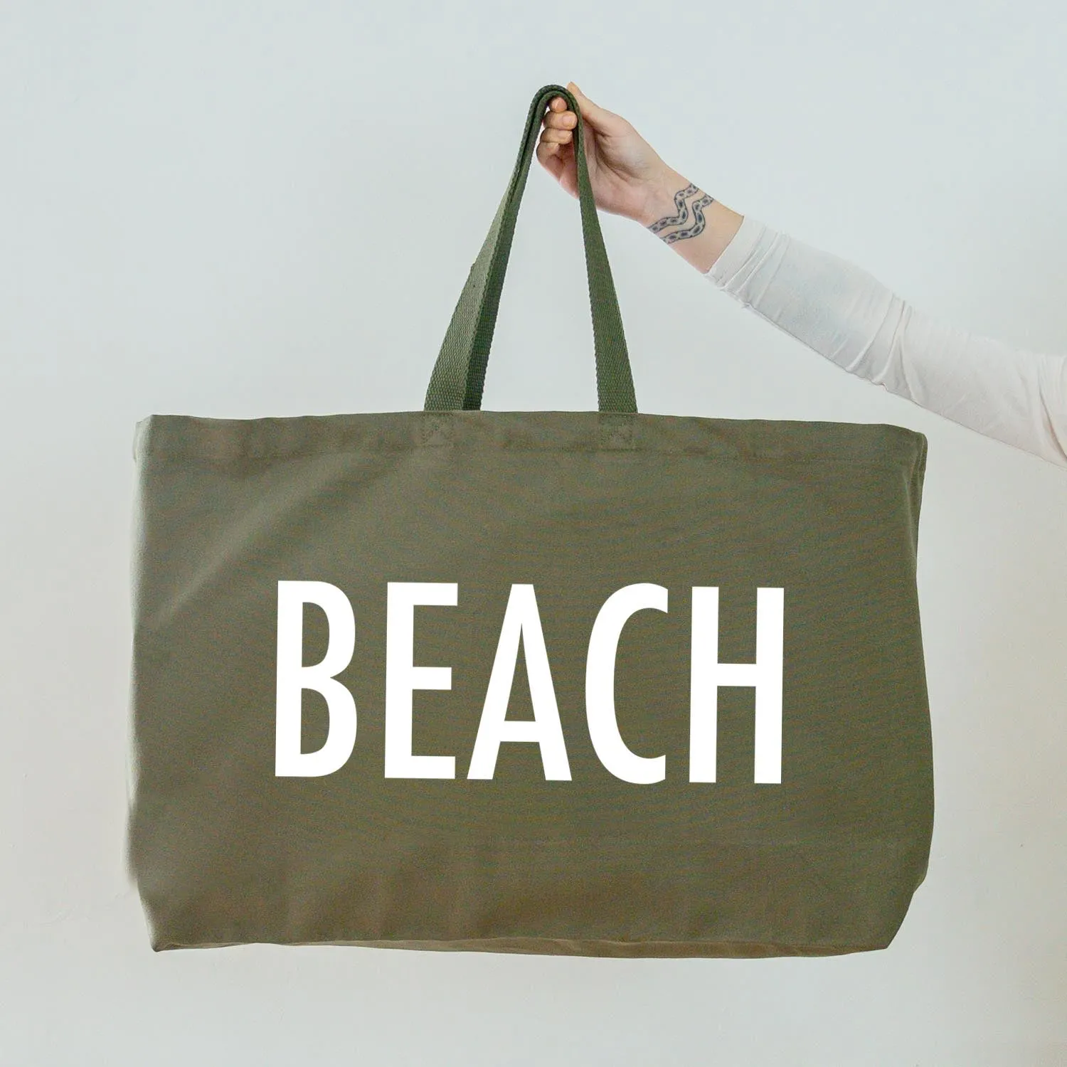 Beach - Oversized Tote Bag - Olive