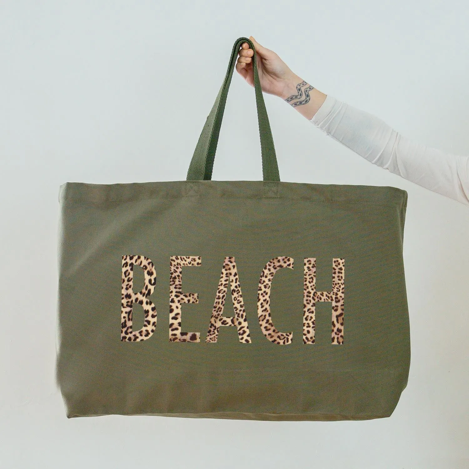 Beach - Oversized Tote Bag - Olive