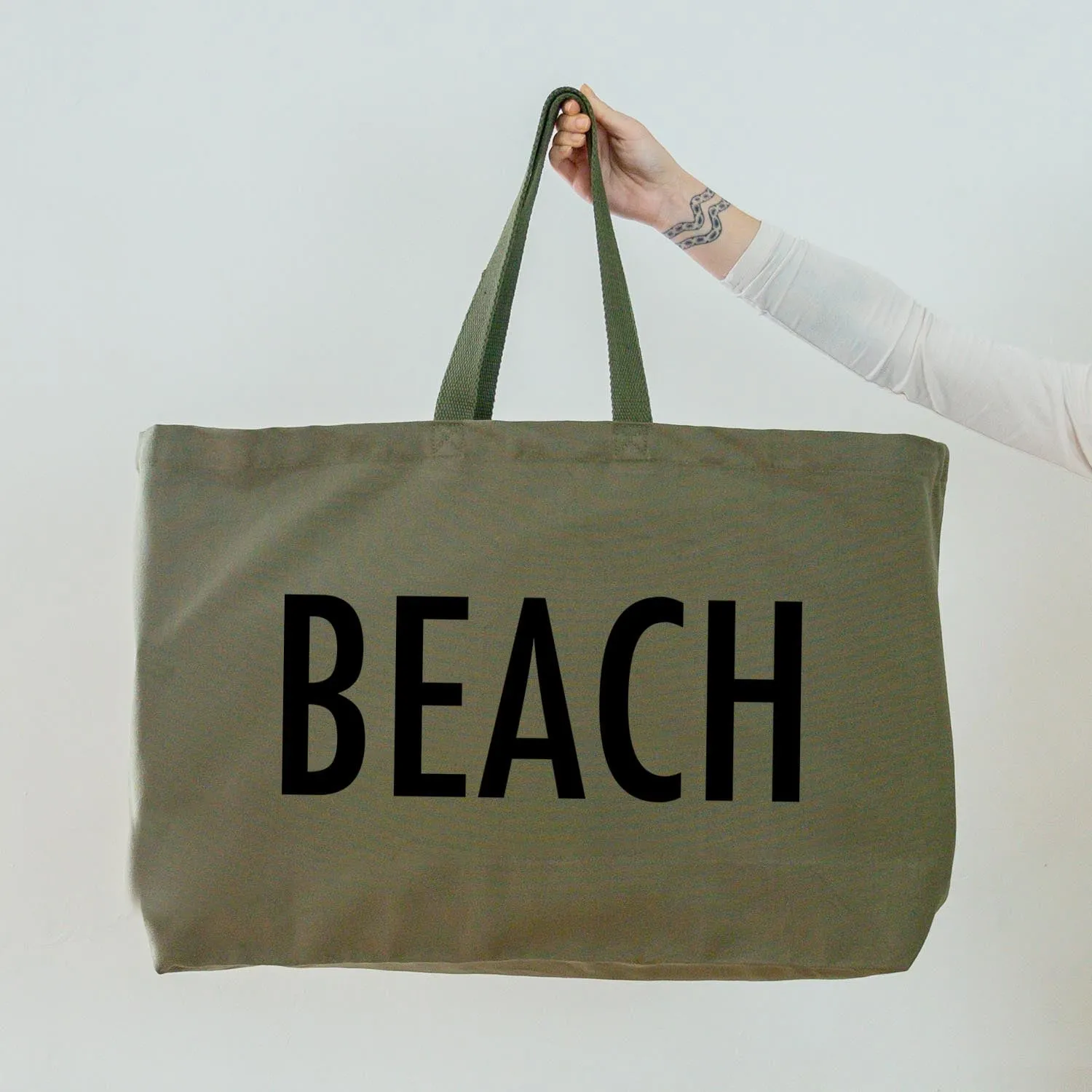 Beach - Oversized Tote Bag - Olive