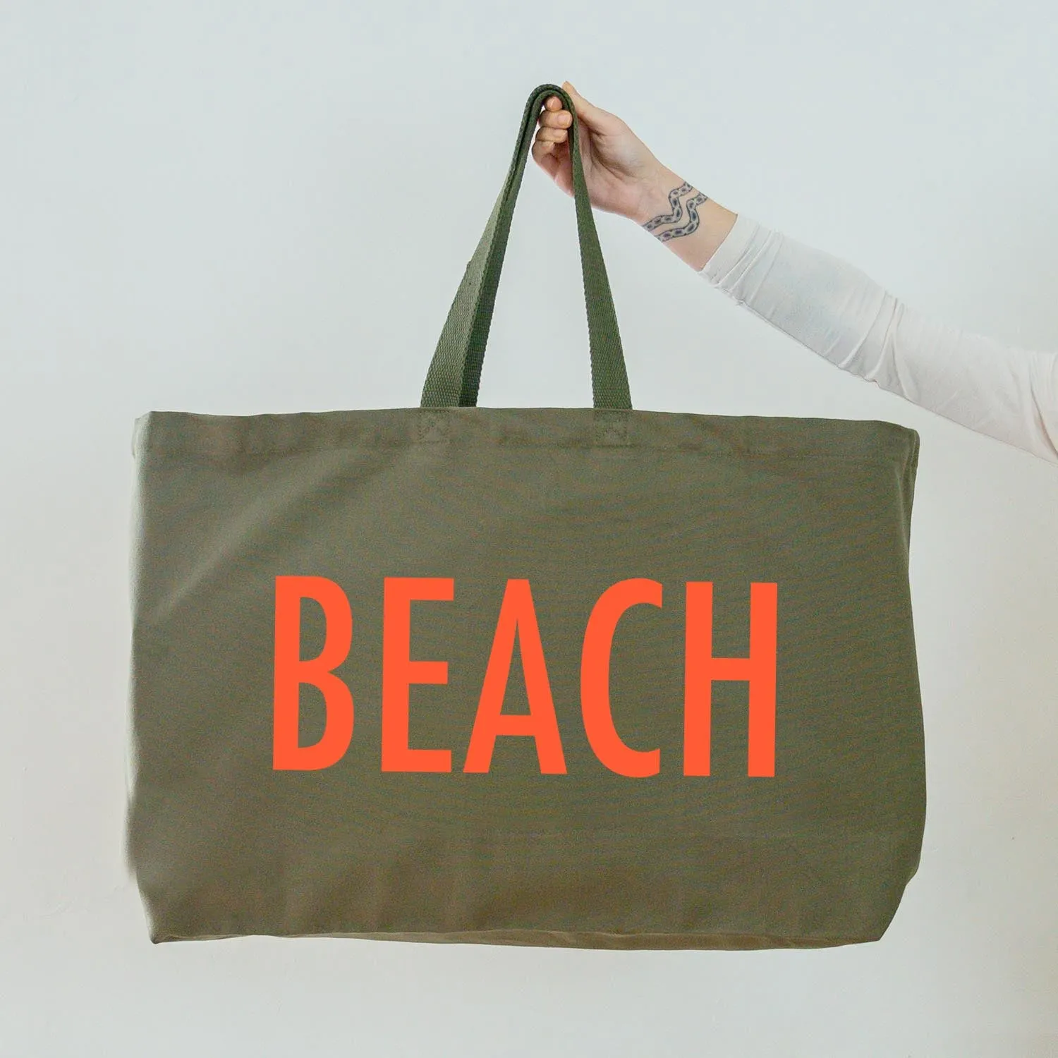 Beach - Oversized Tote Bag - Olive
