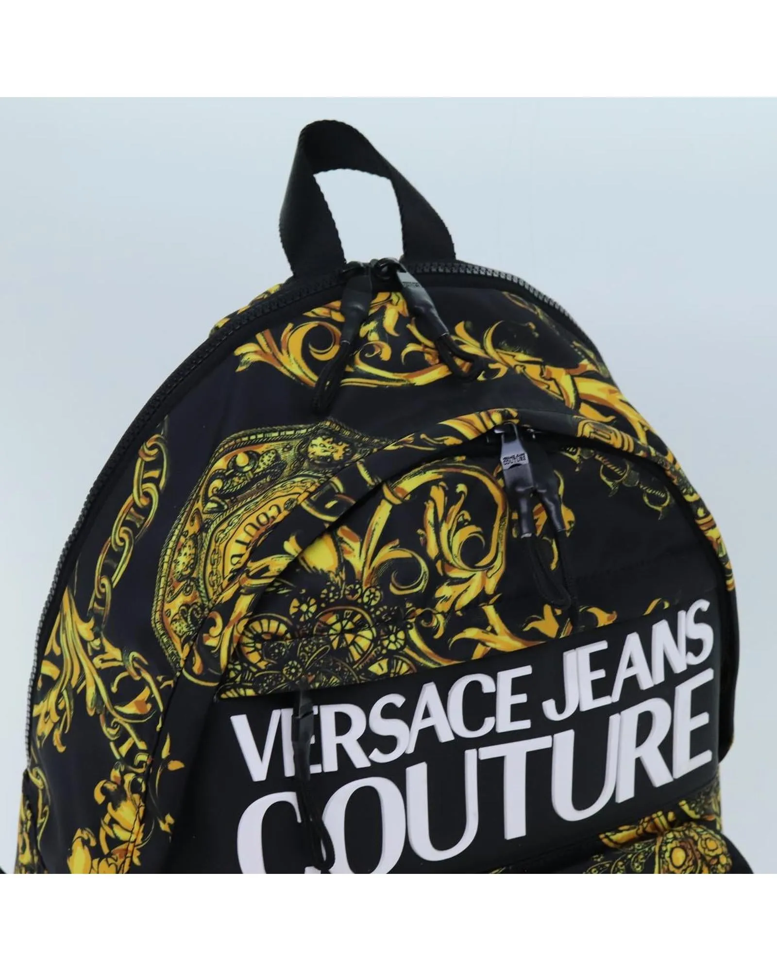 Black and Yellow Nylon Backpack by Gianni Versace