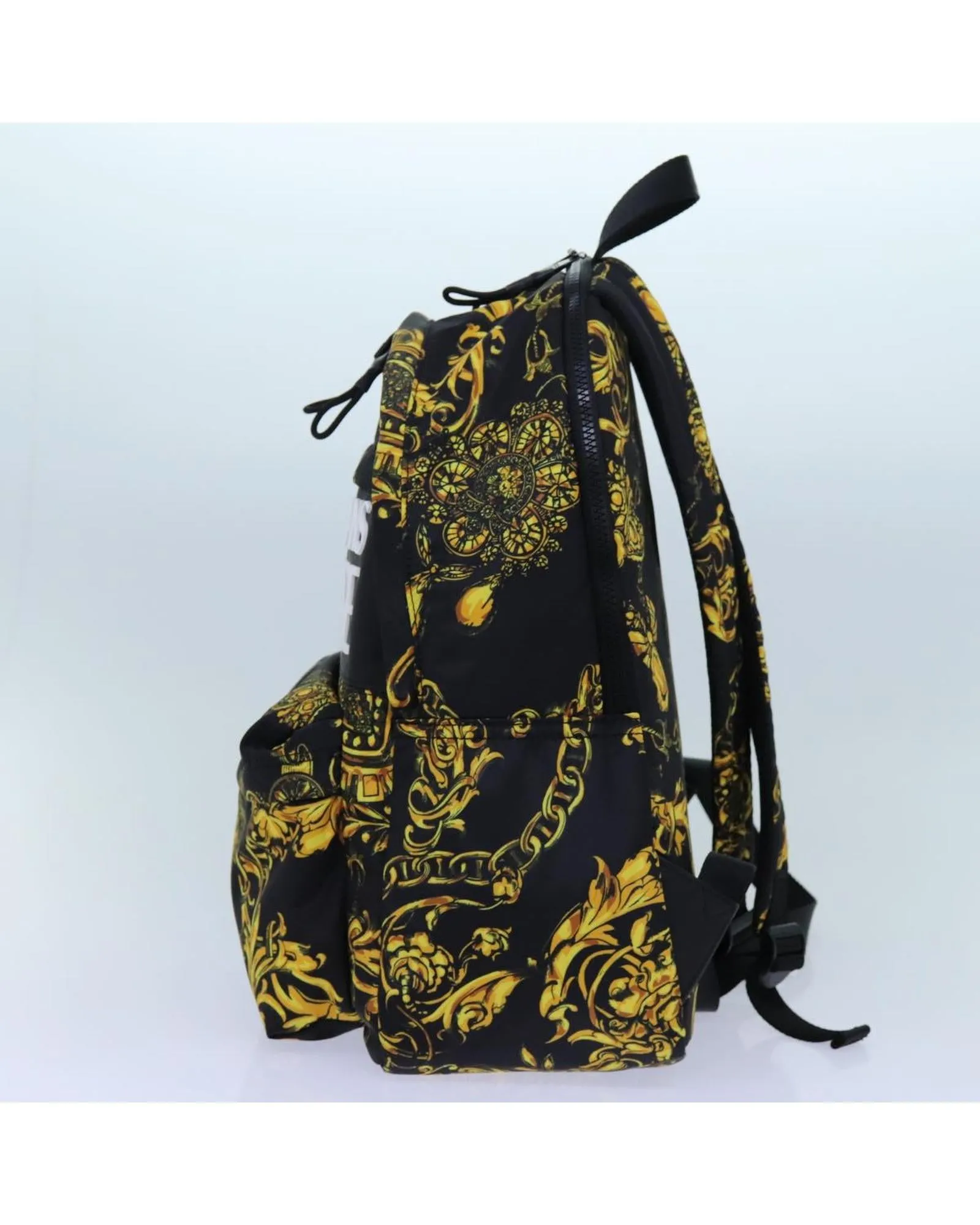 Black and Yellow Nylon Backpack by Gianni Versace