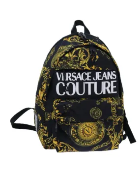 Black and Yellow Nylon Backpack by Gianni Versace
