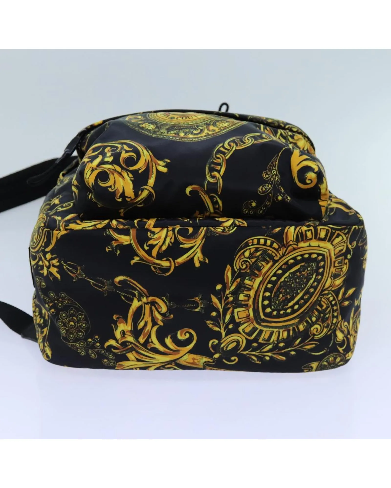 Black and Yellow Nylon Backpack by Gianni Versace