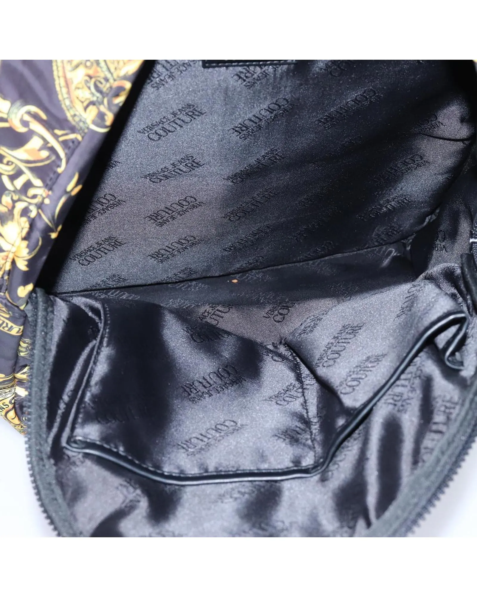 Black and Yellow Nylon Backpack by Gianni Versace
