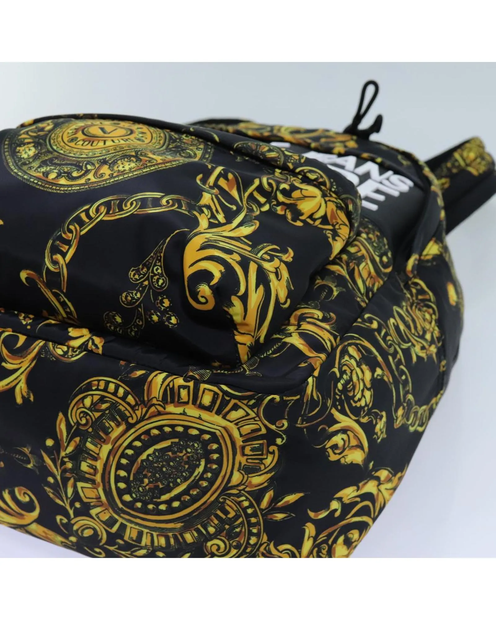 Black and Yellow Nylon Backpack by Gianni Versace