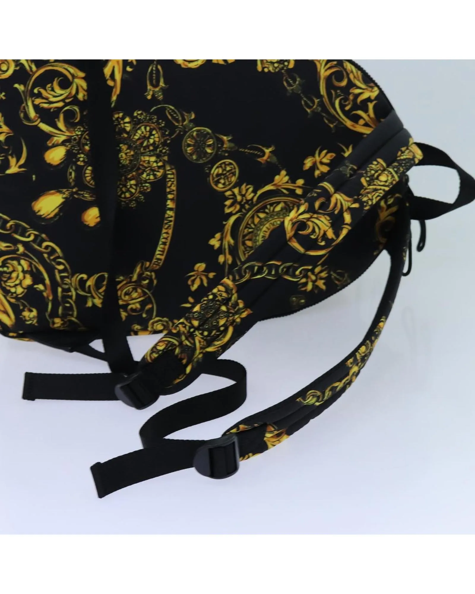 Black and Yellow Nylon Backpack by Gianni Versace
