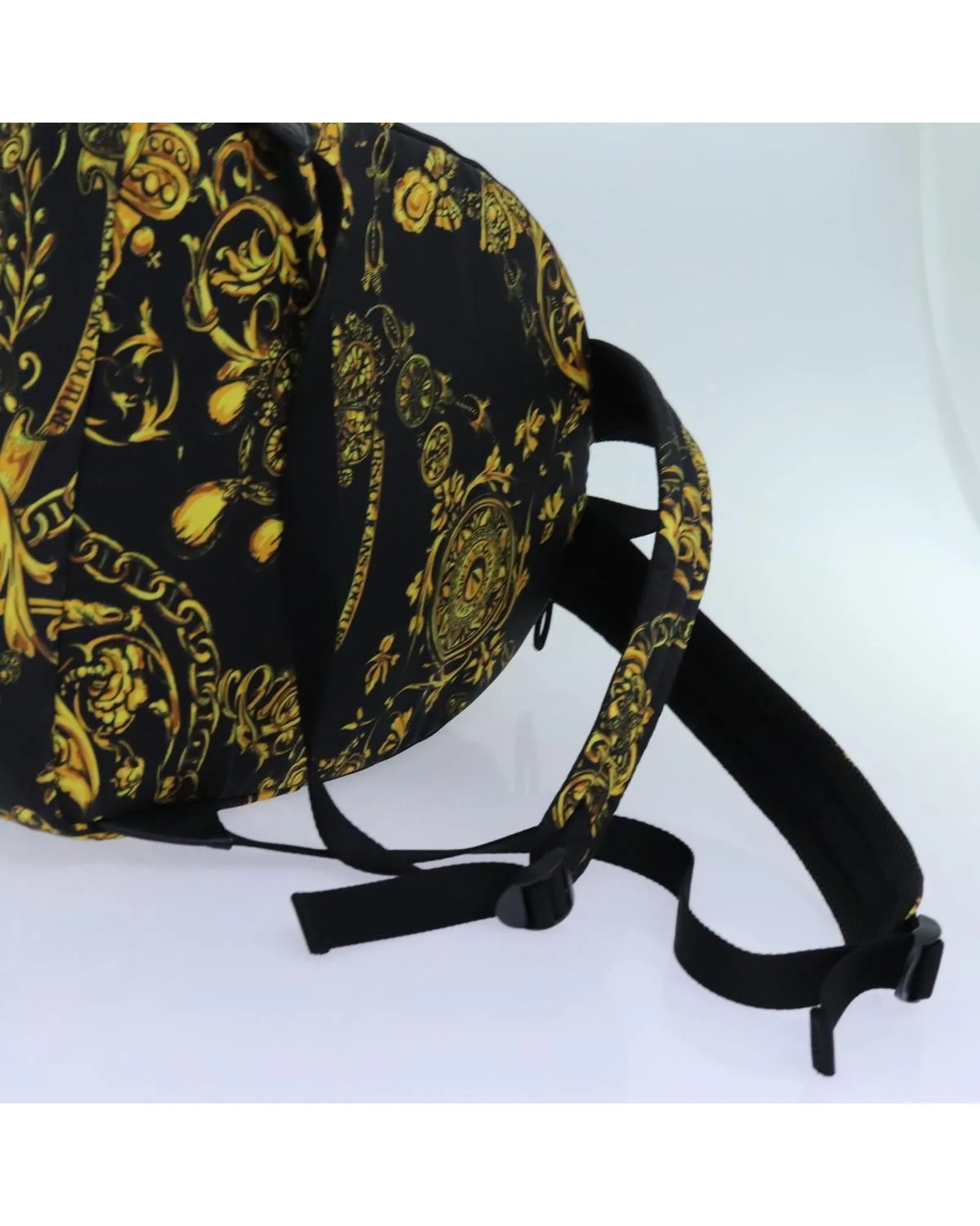 Black and Yellow Nylon Backpack by Gianni Versace