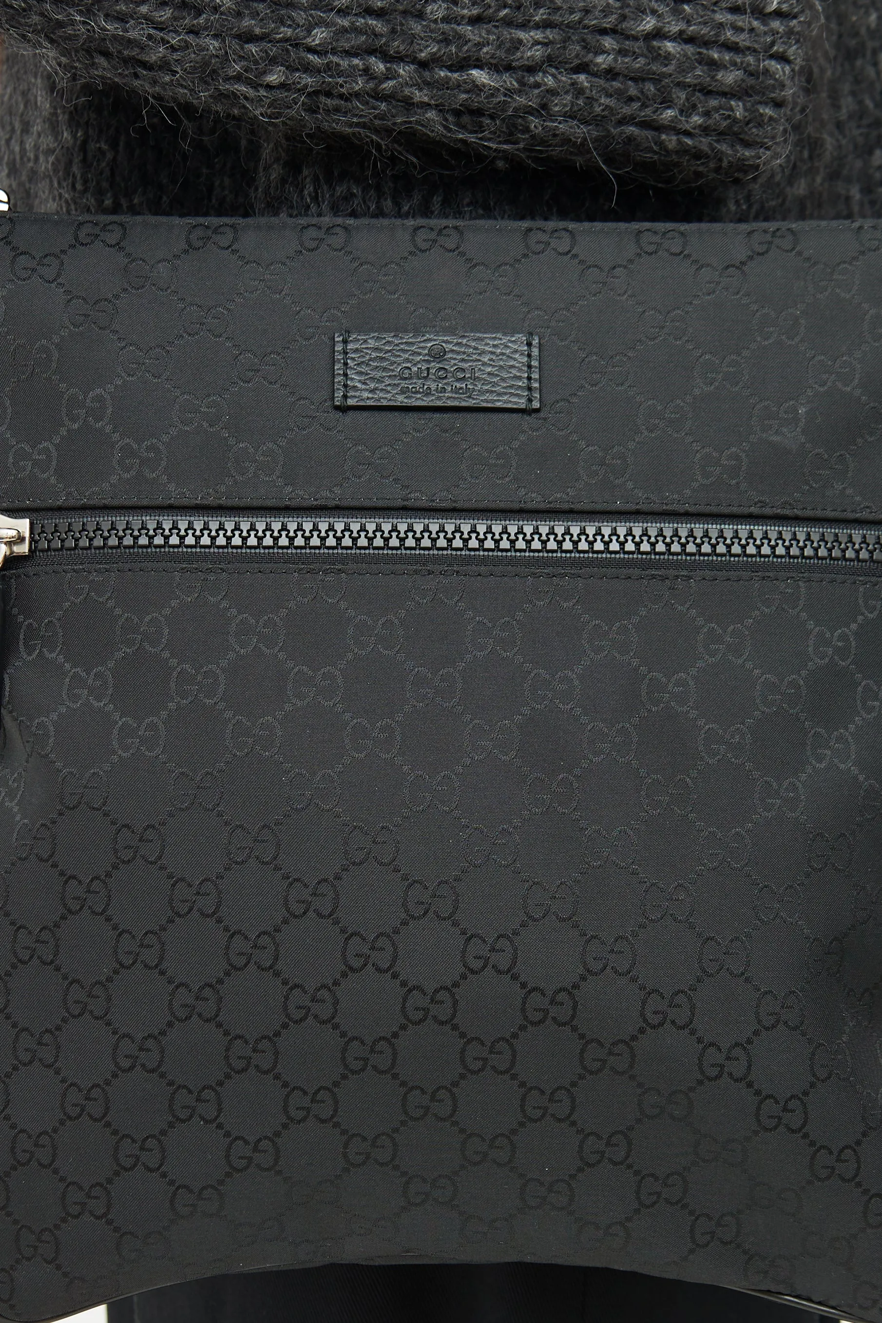 Black GG Supreme Nylon Messenger Bag
