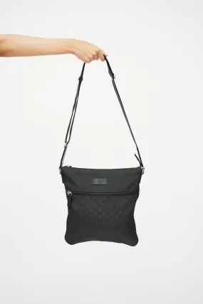 Black GG Supreme Nylon Messenger Bag