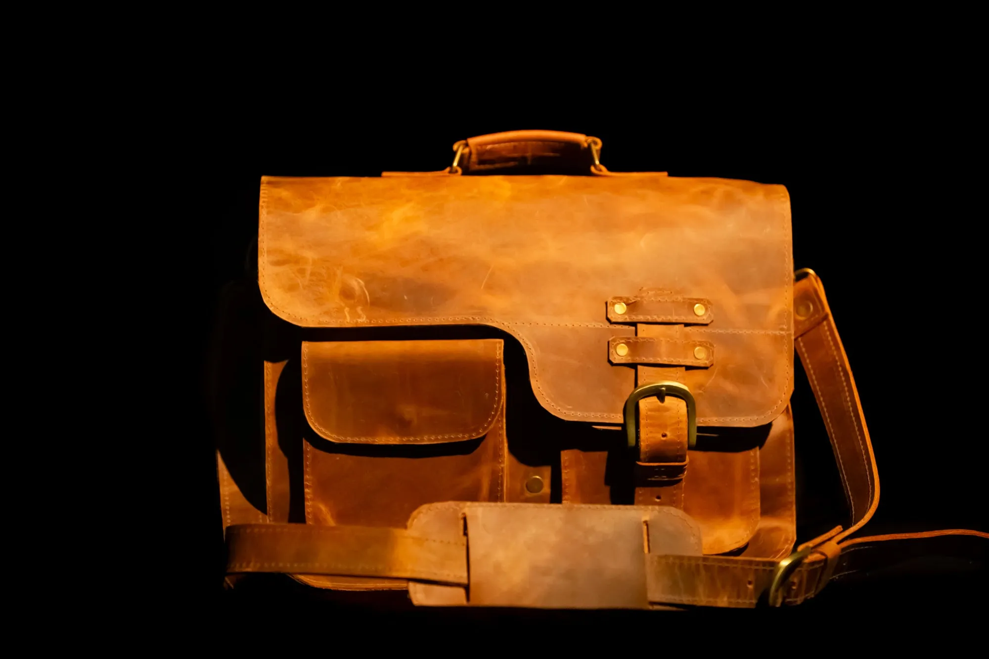 Brown Rústico Cartero Bag