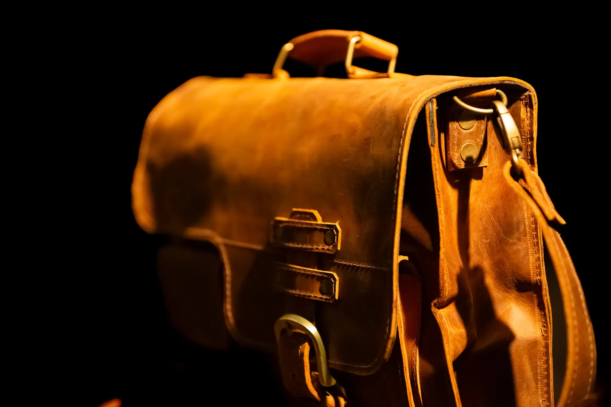 Brown Rústico Cartero Bag