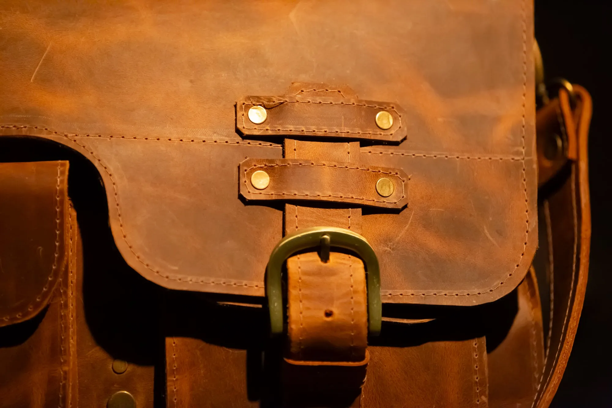 Brown Rústico Cartero Bag
