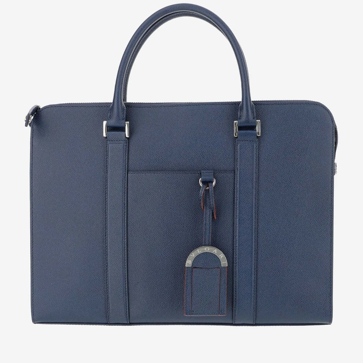Bulgari Double Handle Logo Engraved Briefcase