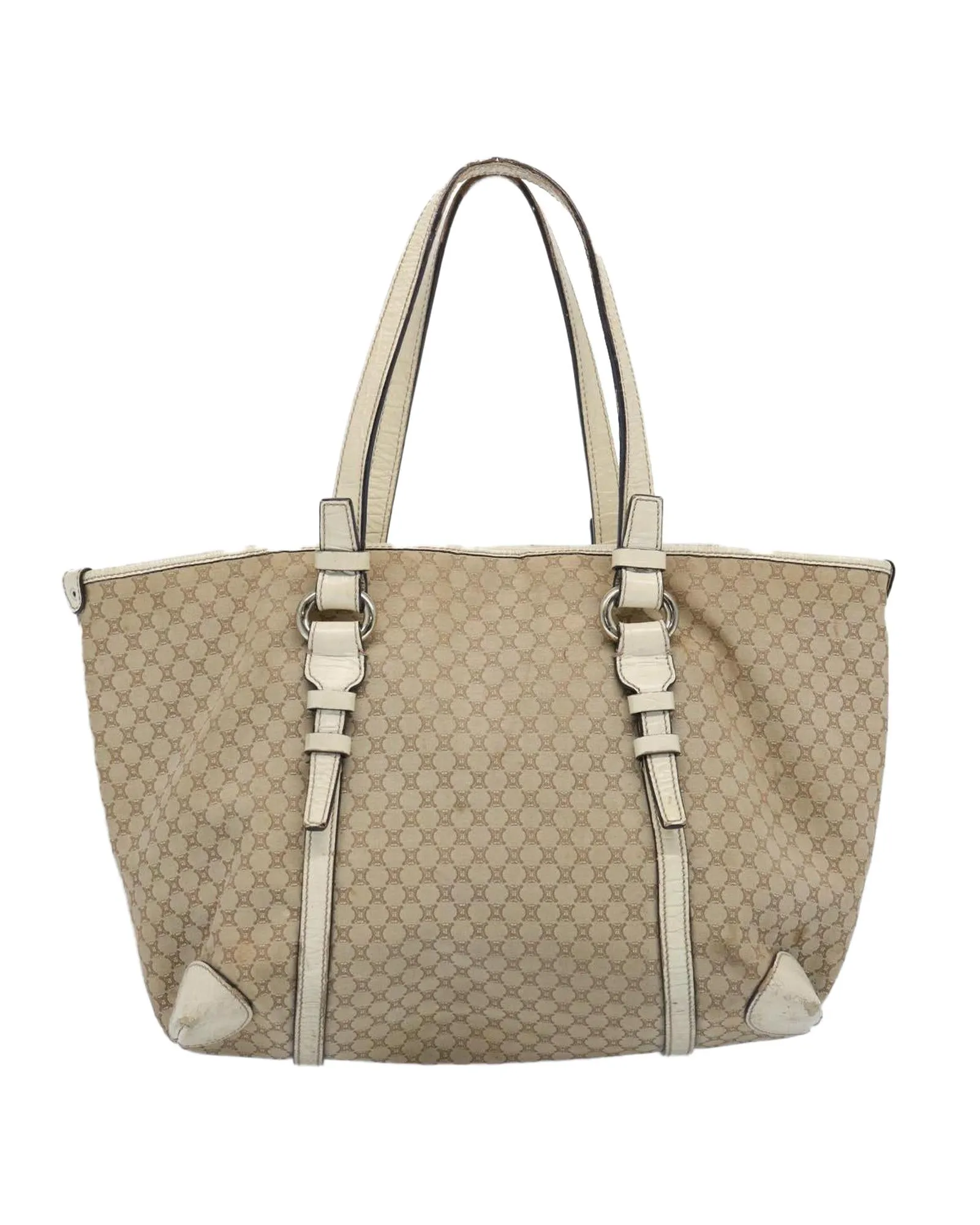 CELINE Cabas Phantom Beige Canvas Tote Bag
