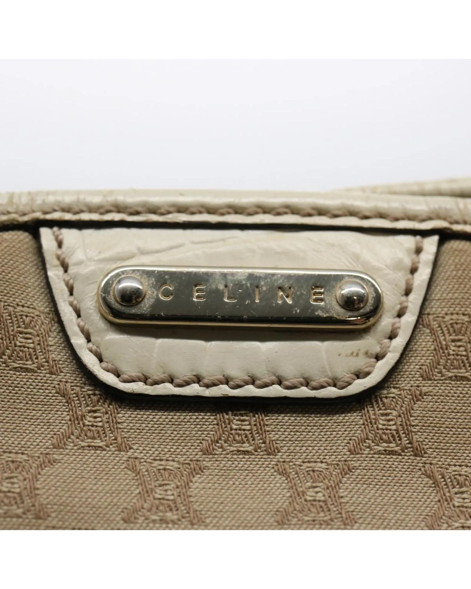 CELINE Cabas Phantom Beige Canvas Tote Bag