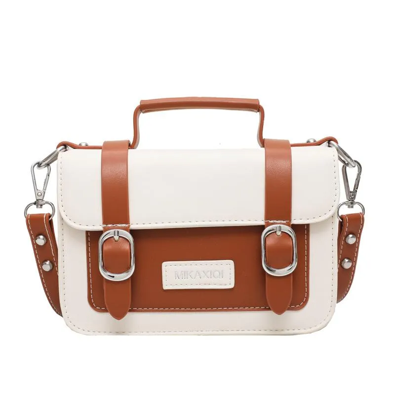 Christmas Gift Contrast Color Female Tote Bag Pu Leather Crossbody Bags For Women 2020 Summer Shoulder Handbags Female Travel Cross Body Bag