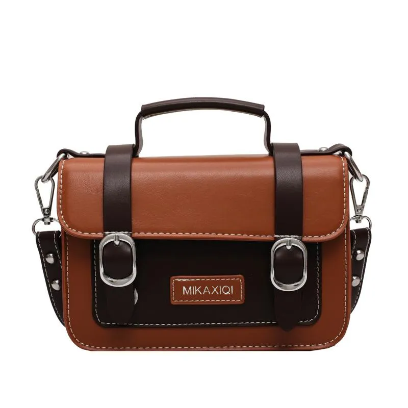 Christmas Gift Contrast Color Female Tote Bag Pu Leather Crossbody Bags For Women 2020 Summer Shoulder Handbags Female Travel Cross Body Bag