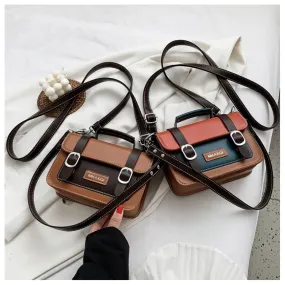 Christmas Gift Contrast Color Female Tote Bag Pu Leather Crossbody Bags For Women 2020 Summer Shoulder Handbags Female Travel Cross Body Bag