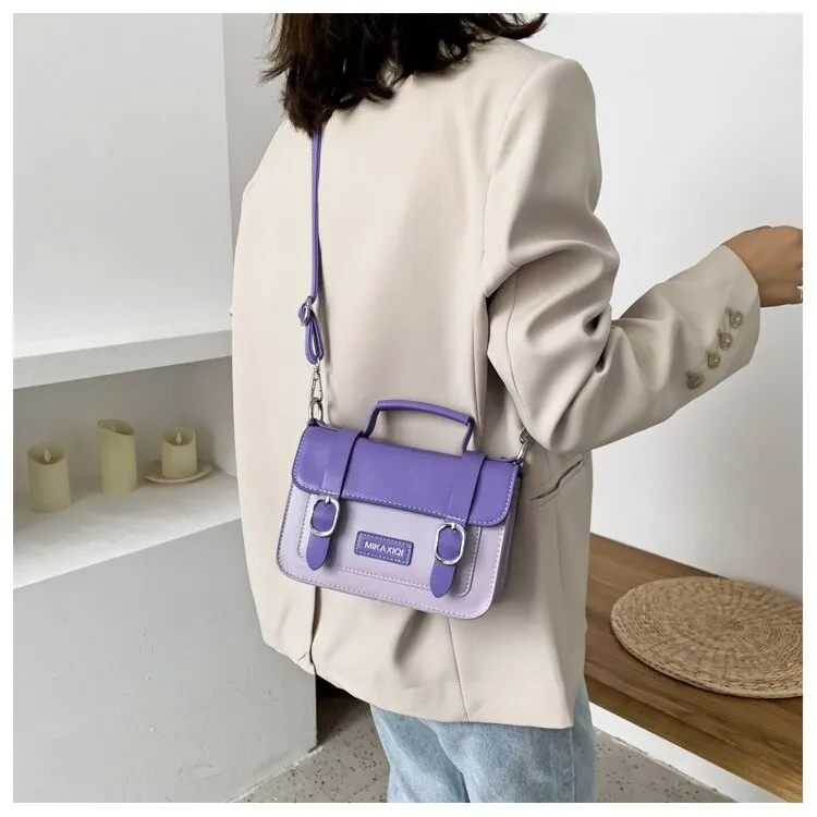 Christmas Gift Contrast Color Female Tote Bag Pu Leather Crossbody Bags For Women 2020 Summer Shoulder Handbags Female Travel Cross Body Bag