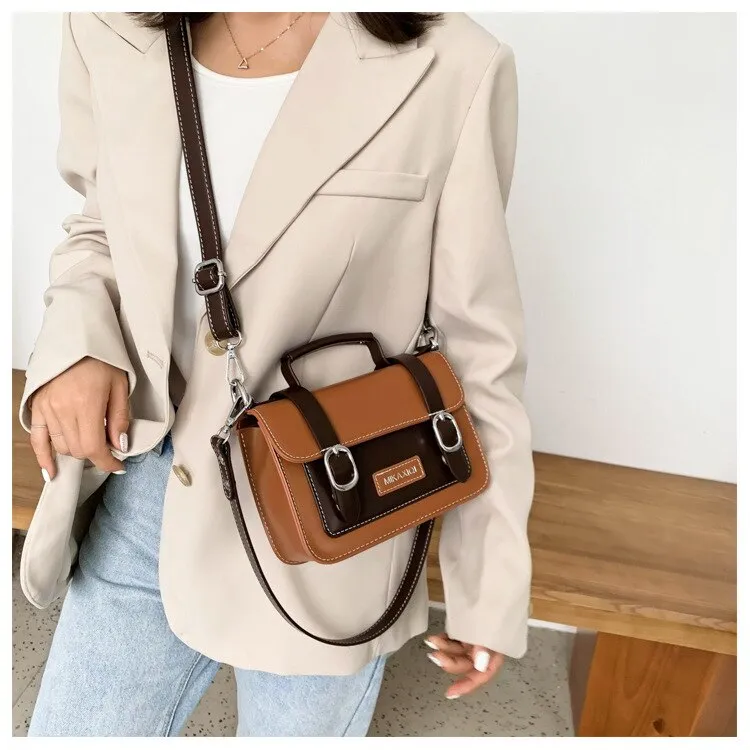 Christmas Gift Contrast Color Female Tote Bag Pu Leather Crossbody Bags For Women 2020 Summer Shoulder Handbags Female Travel Cross Body Bag