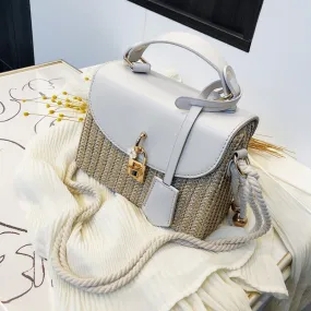 Christmas Gift Small Straw Tote Bags For Women 2021 Summer Crossbody Bags Lady Travel Purses and Handbags Female Shoulder Messenger Bag