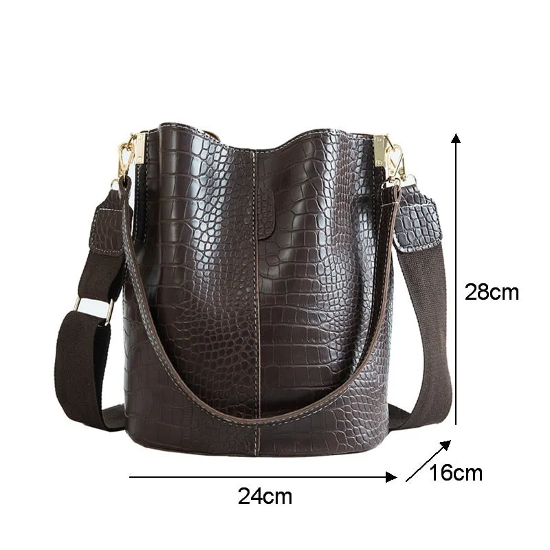 Croc Pattern Shoulder Handbag