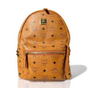MCM Cognac Leather Good Backpacks
