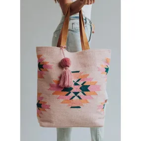 Pink, Teal & Orange Aztec Tote
