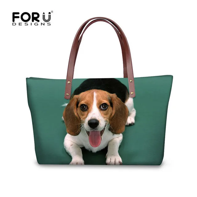 Shih Tzu Handbags, Shoulder Bags, 3D Printing, Large Tote Bag, Bolsas Femininas