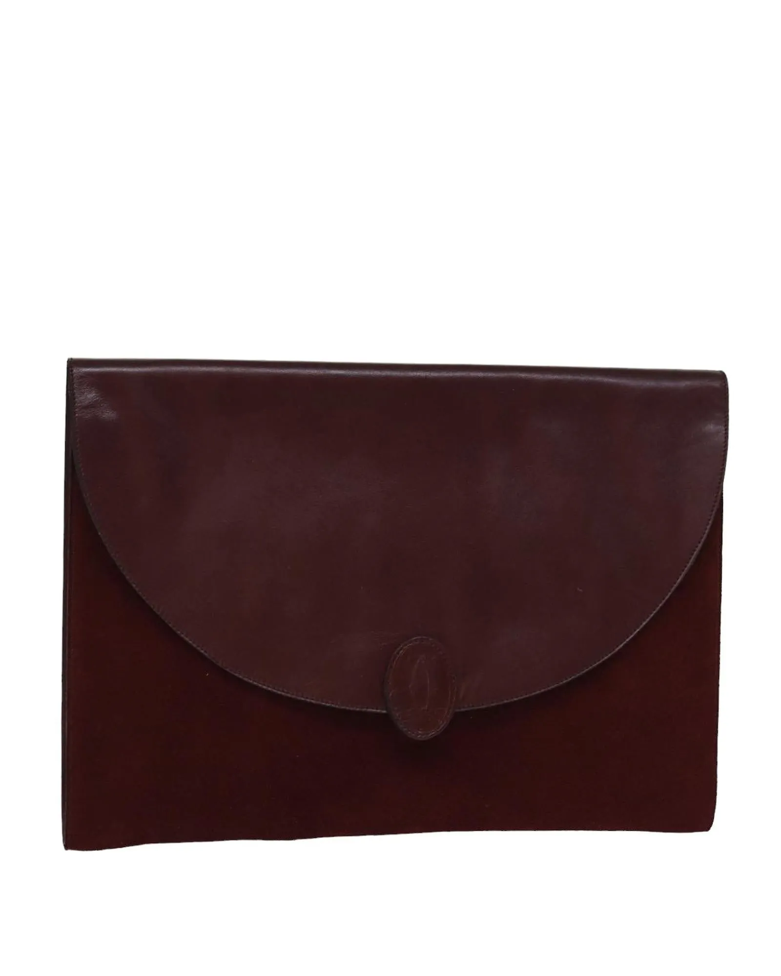 Suede Leather Clutch Bag with Item Box