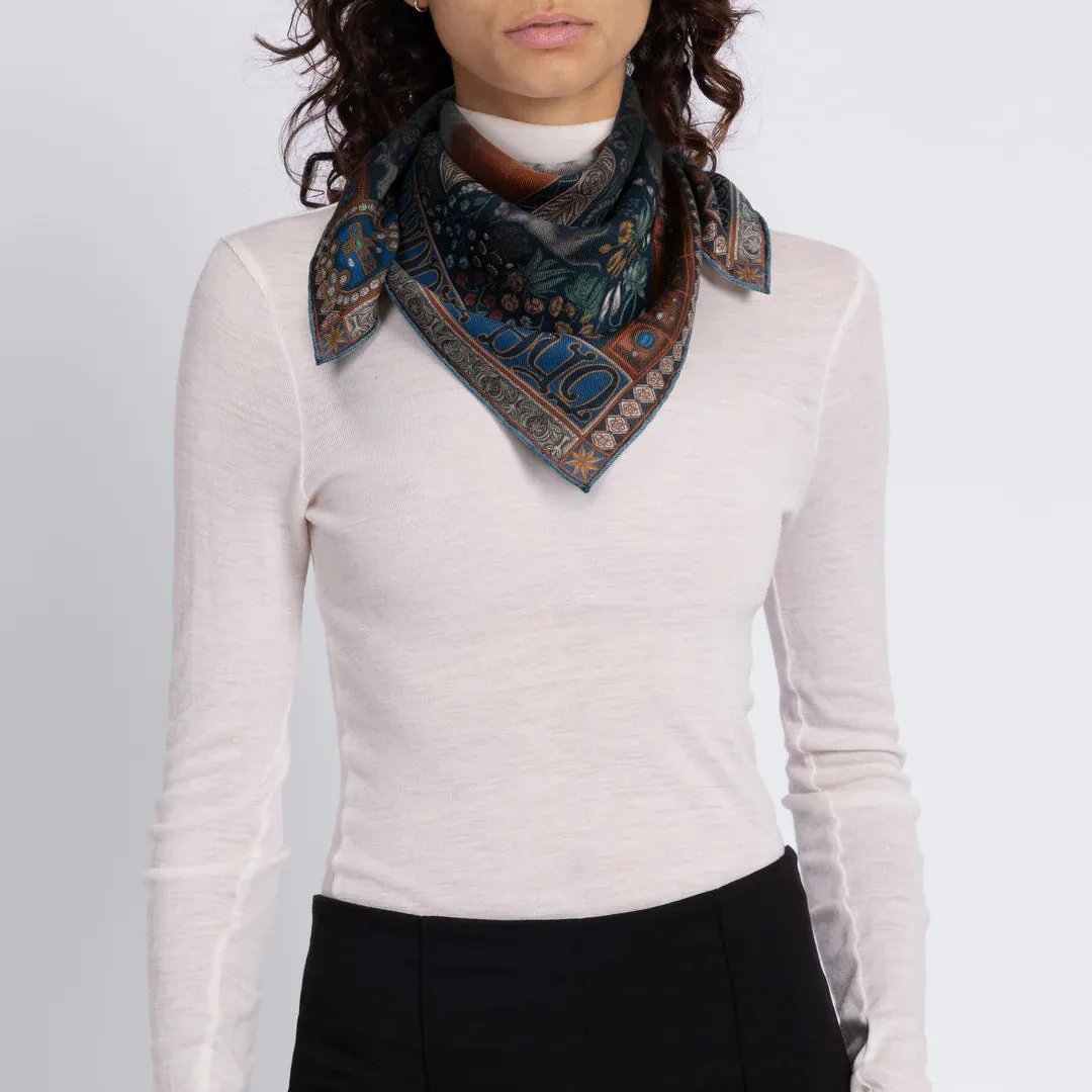The Exalted Unicorn Square Scarf, Silk/Wool