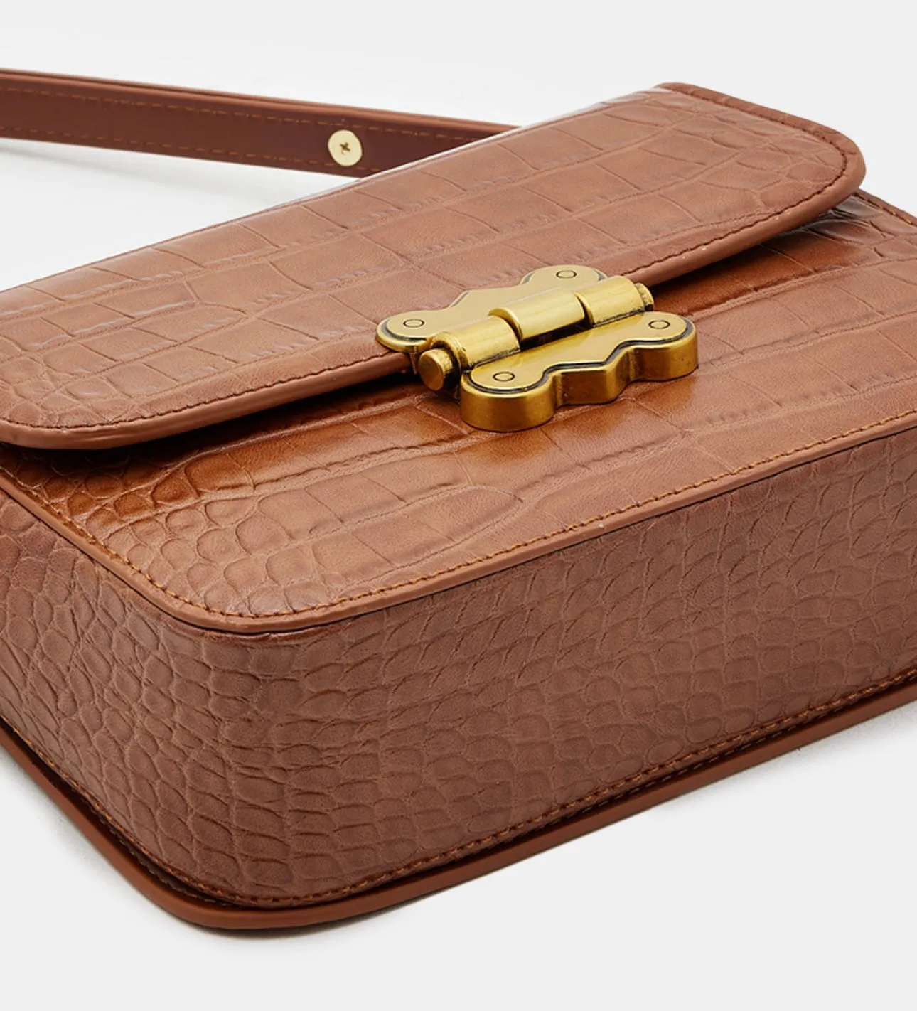 Tyra Croc Textured Crossbody Bag