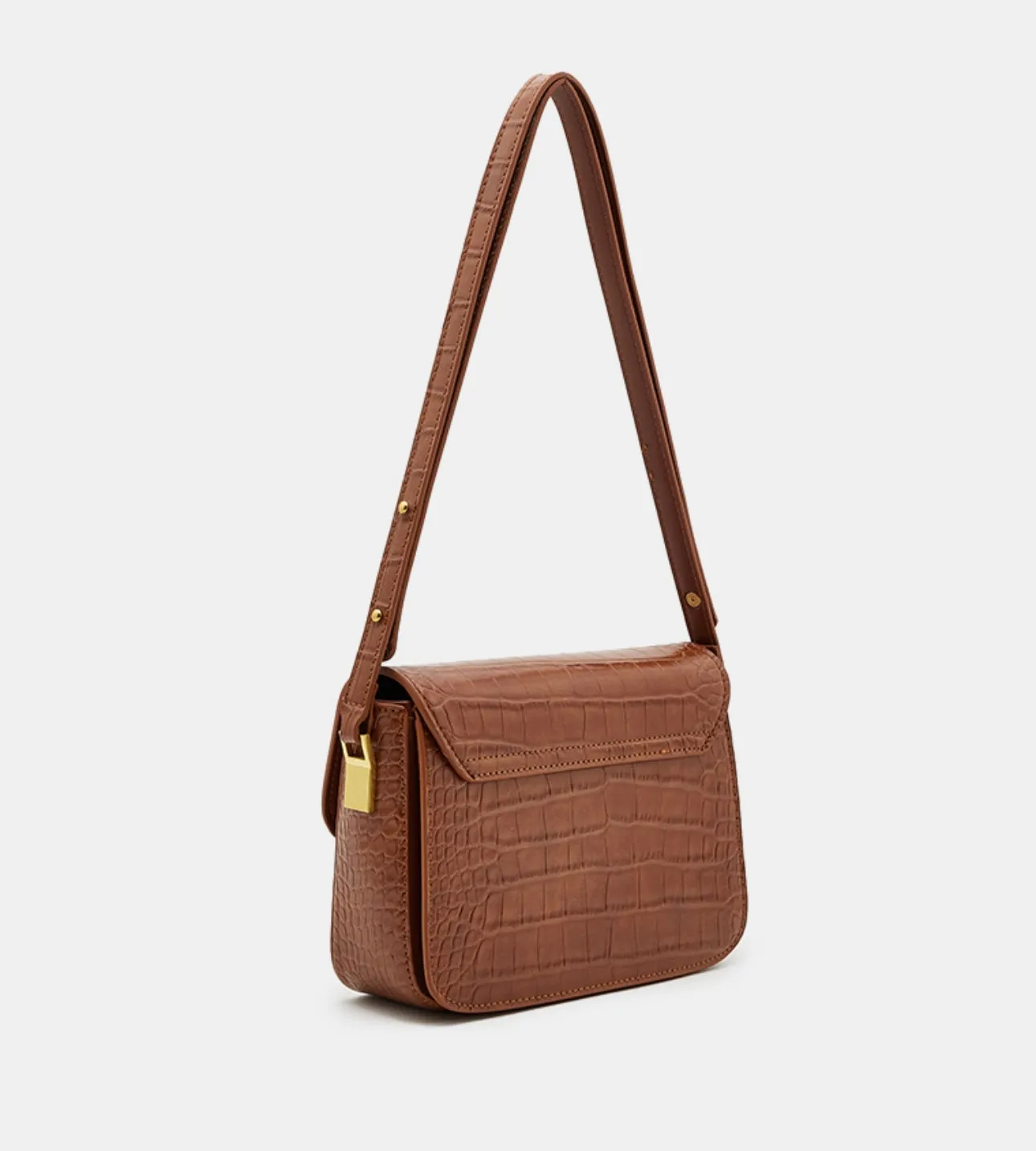 Tyra Croc Textured Crossbody Bag