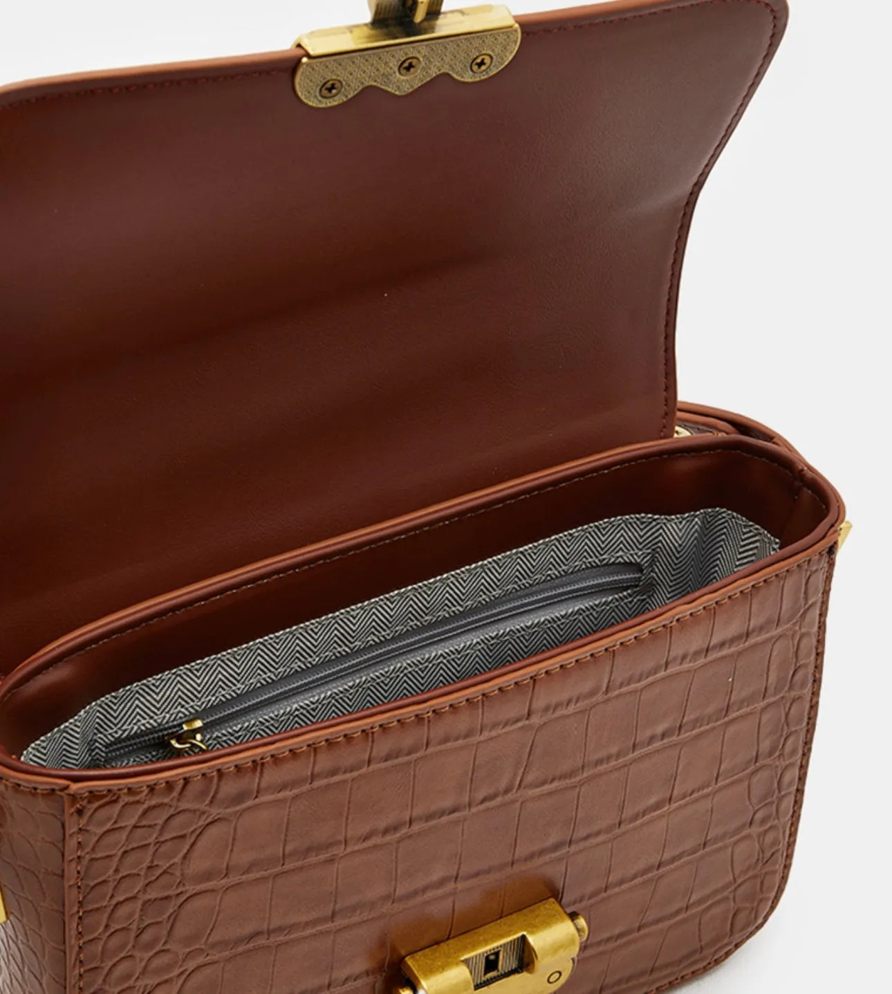 Tyra Croc Textured Crossbody Bag