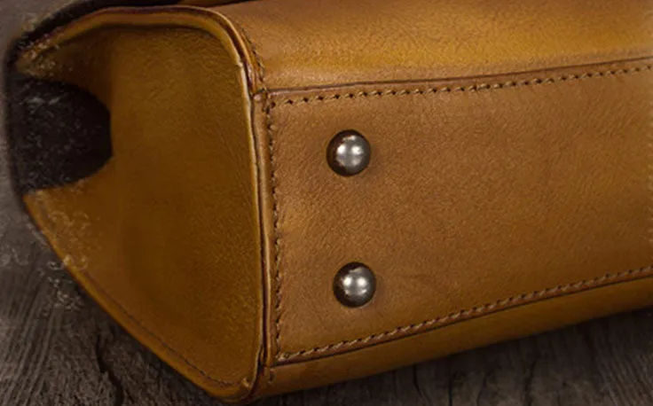 Vintage Women's Genuine Leather Crossbody Satchel Bag Handbags Purse for Women
